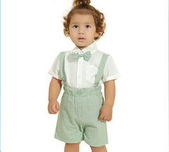 Spring And Summer New Products European And American Children'S Suit Bib Shorts Gentleman Two-Piece Suit