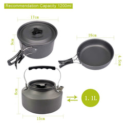 Portable Camping Kettle – Hard-Anodized Aluminum Outdoor Cooker with Heat-Resistant Handle | Lightweight & Compact Hiking Tea Pot: New Edition
