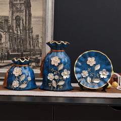Creative Wedding Gift Home Furnishings Retro Ceramic Vase Living Room Three-Piece Wine Cabinet Decoration Ornaments