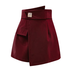 S-XL Skirt Shorts Plus Size High Waist Irregular Wide Skirt