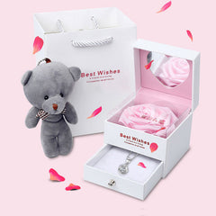 Creative Flip Jewelry Preserved Flower Gift Box Valentine'S Day Roses