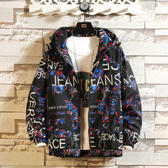 Men's Loose Plus Size Cardigan Printed Jacket