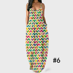 Printed Sleeveless Sling Plus Size Women's Dress