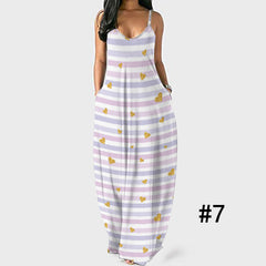 Printed Sleeveless Sling Plus Size Women's Dress