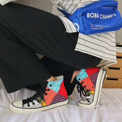 Men's High Top Shoes Hong Kong Style Canvas Shoes