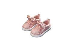 Bright Leather Sneakers Casual Shoes Sports Shoes Bow