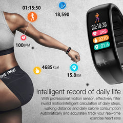 Body Temperature Smart Bracelet with ECG, Heart Rate, Blood Pressure, Blood Oxygen, Sleep Tracking & Waterproof Design
