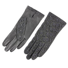 Non-slip driving lace sunscreen leather gloves