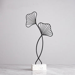 Iron Terrazzo Leaf Style Table Top Decoration