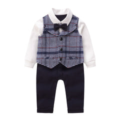 Baby vest striped gentleman romper