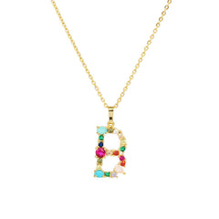 GEMSTONE LETTER NECKLACE