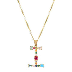 GEMSTONE LETTER NECKLACE