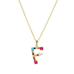 GEMSTONE LETTER NECKLACE