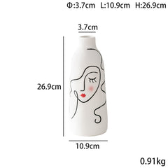 Hand-painted Face Plain Burning Ceramic Vase Soft Decoration