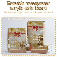 Creative Luminous DIY Memo Acrylic Message Board Gift Lamp Blank Acrylic Board Rectangle Wooden RGB Led Night Light
