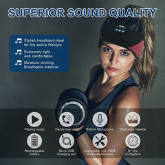 Wireless Bluetooth Sports Headband Running Fitness Music Bandeau Headscarf Removable Cleaning Nap Eye Mask