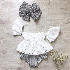Striped triangle shorts turban