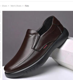 Men's casual plus size leather shoes