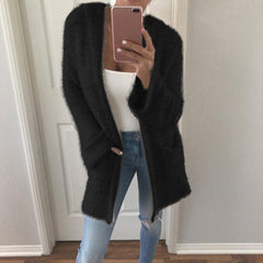 Plus size candy color plush long sleeves