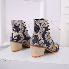 Plus size pointed toe thick heel women's shoes