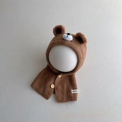 Children's Hat Scarf Integrated Winter Ins