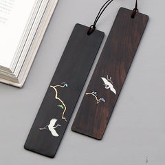 Retro Classical Chinese Style Mahogany Bookmark Gift Box Exquisite Ebony