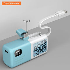 Mini Capsule Power Bank Two-way Fast Charging With Digital Display Pocket Small Mobile Power Supply
