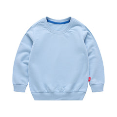 Boys Korean Round Neck Solid Color Loose Long Sleeve Pullover