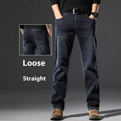 High Elastic Men's Straight Loose Spring And Autumn Jeans