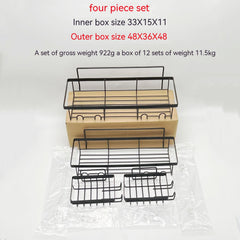 Punch-free Household Toilet Iron Toiletries Wall Storage Shelf