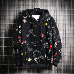 Fashion Printed Plus Size Sweater Coat Men's