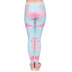 Flamingo blue European and American printed pants