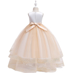 Children's Dress Birthday Girl Embroidered Net Yarn Long Skirt