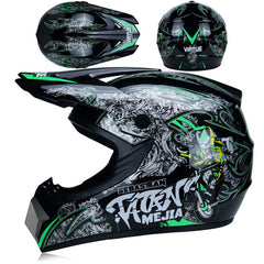 Youth Off-Road Motorcycle Helmet - [green] | Lightweight Motocross Full Face Shield for Dirt Bike & ATV