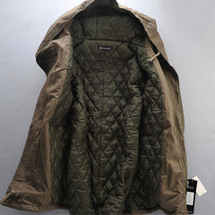 Men's plus plus size Winter hooded mid-length cotton coat