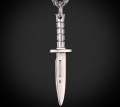 Men's Pendant Trinkets Europe and America Titanium Steel Stainless Steel Necklace Samurai Swords Electroplating Knife Gifts Foreign Trade