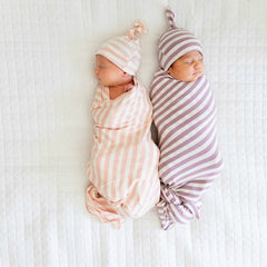 Newborn Pattern Wrapped Cap 2 Piece Set
