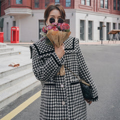 Winter Loose Navy Collar Woolen Coat