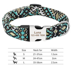 Adjustable Nylon Dog Collar Personalized Dogs Cat ID