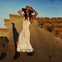Knitted tassel sun protection clothing