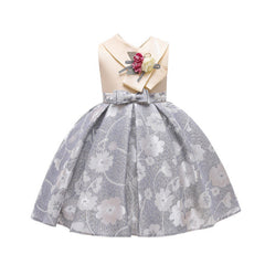 V Neck Flower Temperament Children's Wear