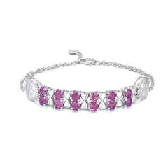 S925 Sterling Silver Purple Garnet Bracelet Women Fashion Zircon Light Luxury Jewelry