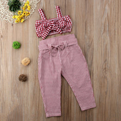 High waist pants + plaid top