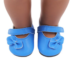 18 Inch American Girl Doll Shoes Solid Color Bow Shoes