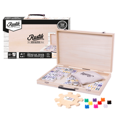 Rustik Deluxe Wood Case: Mexican Train Game