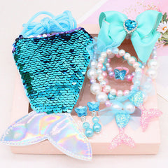 Children's Fishtail Necklace Bracelet Jewelry Suit