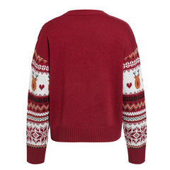Winter round neck college style printed sweater