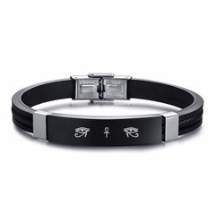 Stainless steel curved brand bracelet