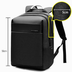 New black Computer backpack men''s European and American trend schoolbag