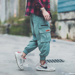 Men's overalls cropped harem pants
